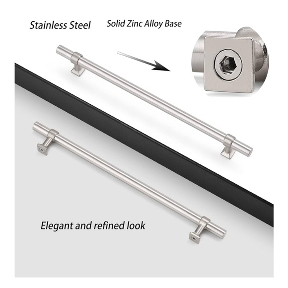 Knobelite Modern 10" Satin Nickel Kitchen Cabinet Closet Drawer Handles Pulls x4 - Picture 10 of 11